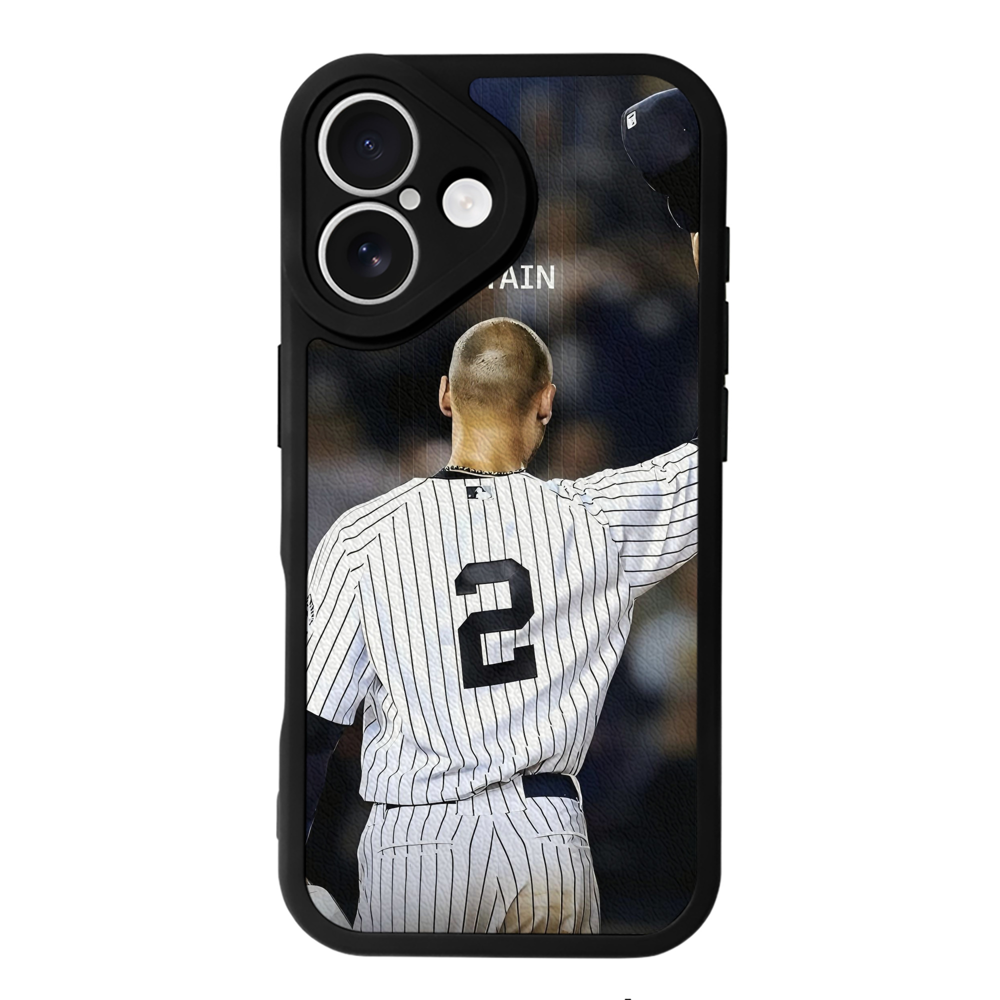 Derek Jeter 56 IPhone 16 Silicone Leather Case – UV Print, Lambskin Texture – Perfect Fit, Wireless Charging Compatible, Scratch Resistant, Precise Cutouts – Stylish Protection For IPhone 16